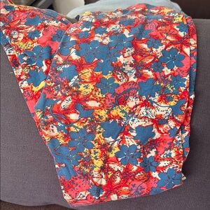 LuLaRoe Vibrant Floral Leggings - Red, Blue, Orange